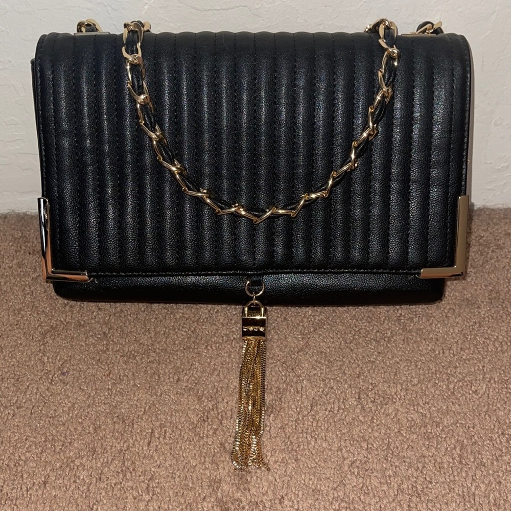Bebe Black Quilted Chain Crossbody